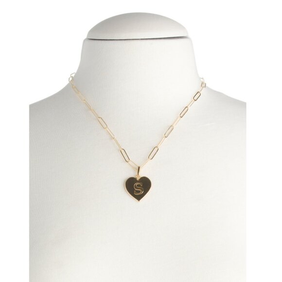 MILOR SILVER  Italy 18kt Gold Plated Sterling Silver Initial Heart Necklace - Picture 2 of 2